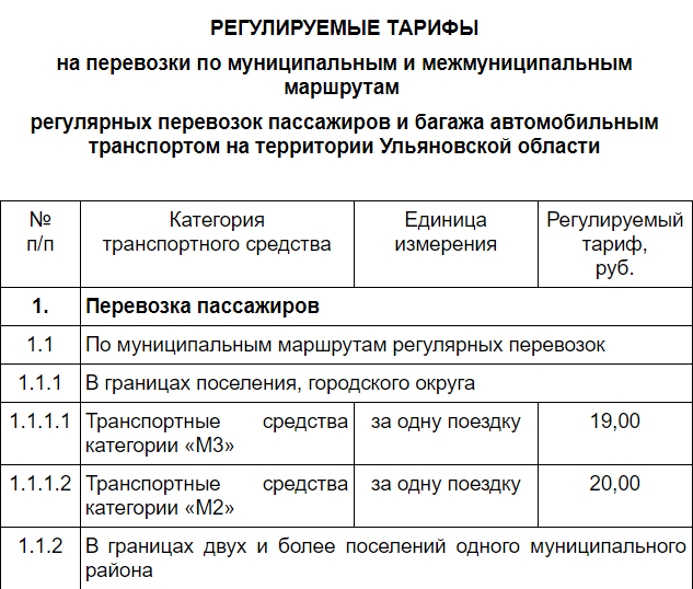 Регулярные перевозки пассажиров по нерегулируемым тарифам