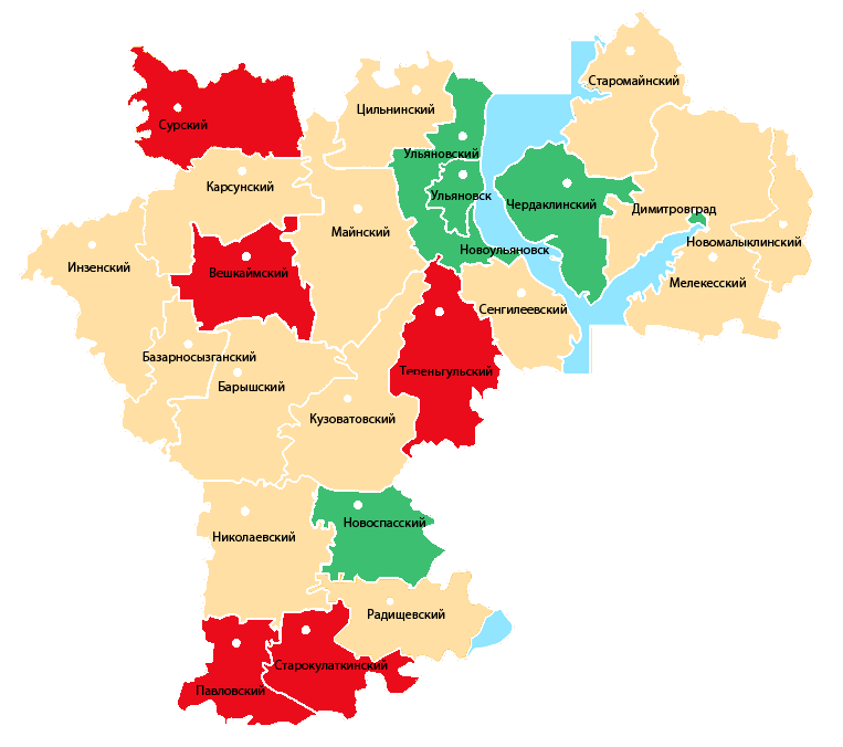 Экономическая карта ульяновской области