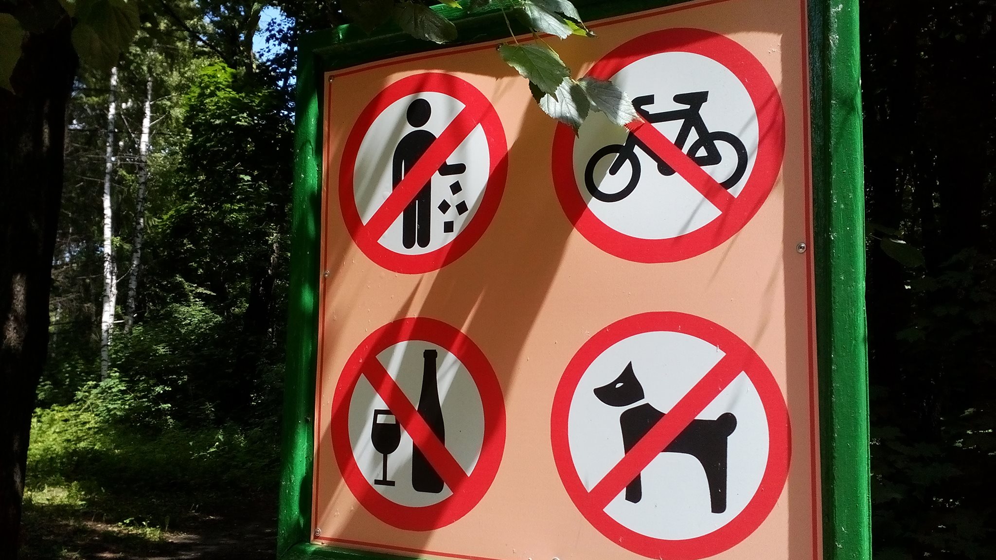 Какой знак можно встретить в городском парке. Знаки в парке. Запрещающие знаки в парках. Запрещающие таблички в парках. Знак лесопарк.