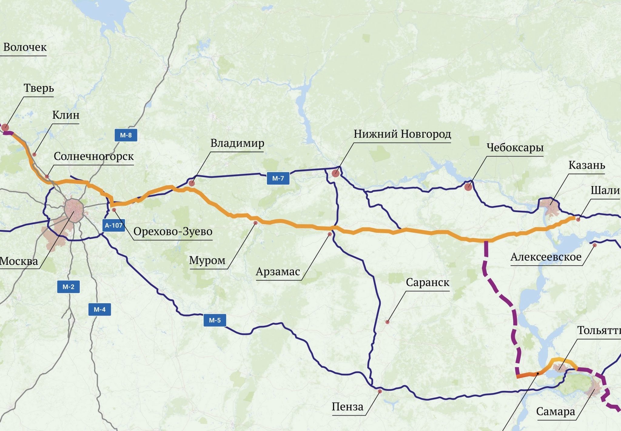 Москва казань по реке карта