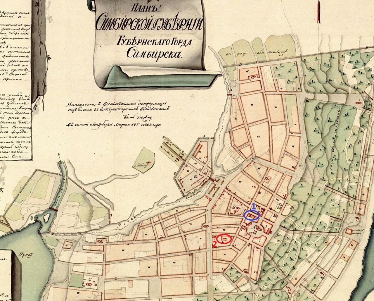 План симбирска 1738