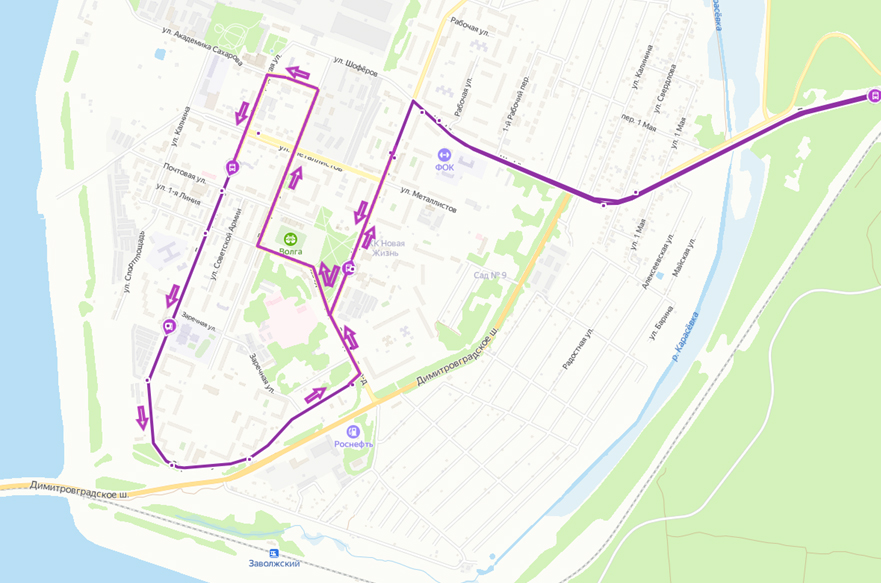 Маршрут 94 ульяновск схема движения с остановками