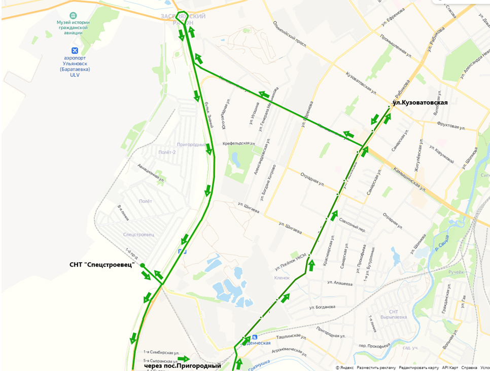 Схема движения 78 маршрутки в ульяновске