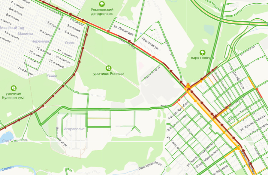 Карта ульяновска пробки онлайн