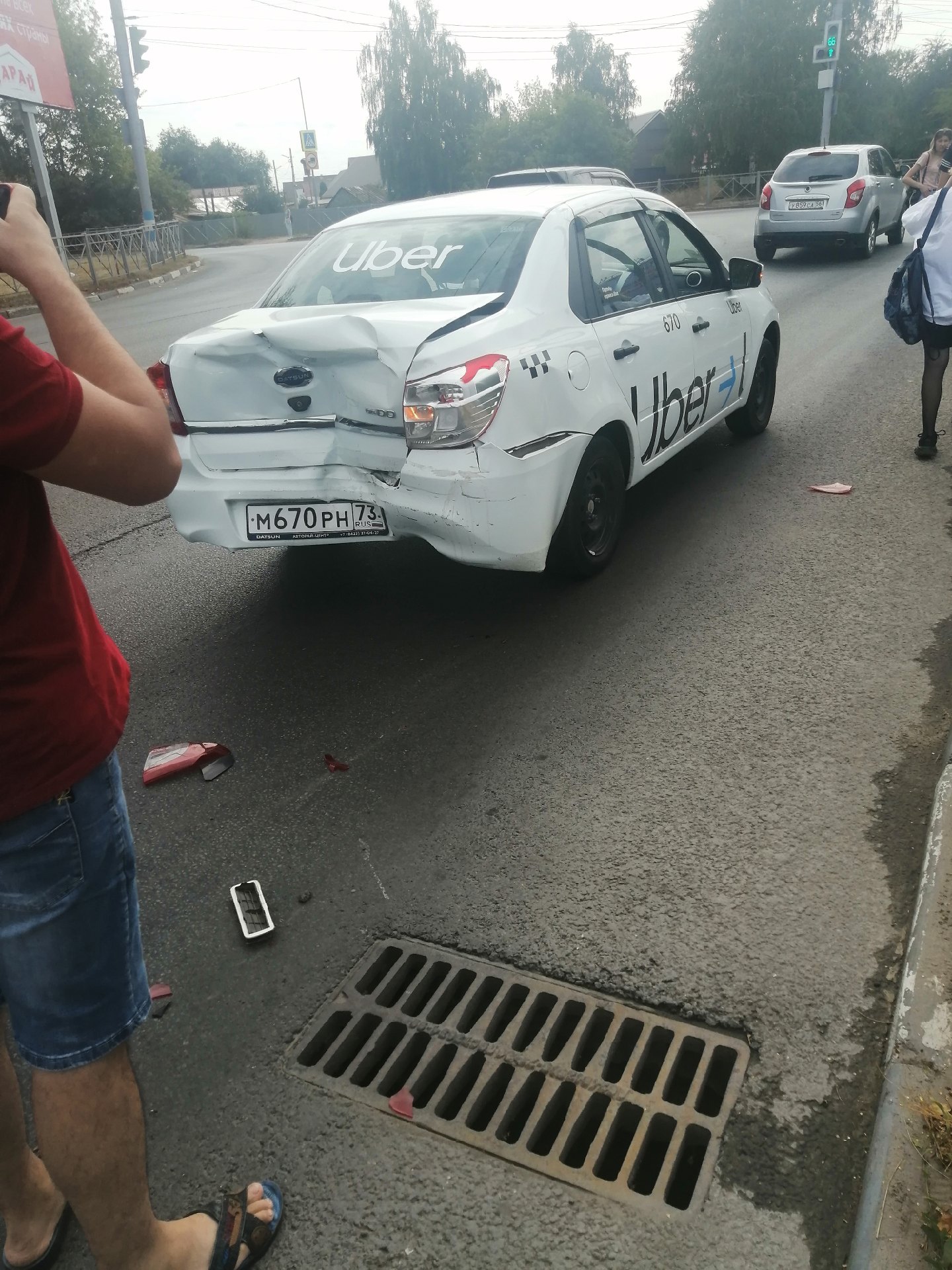 На улице Деева водитель маршрутки протаранил такси: фото Улпресса - все  новости Ульяновска