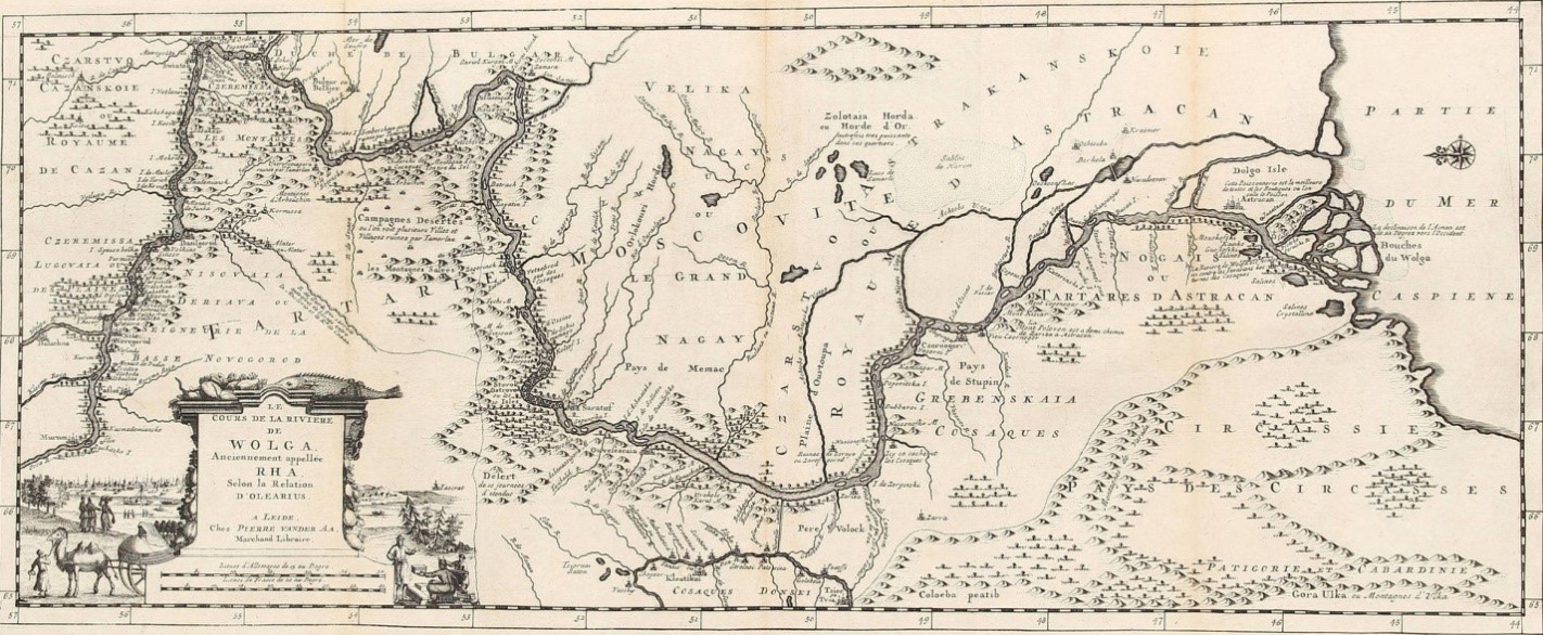 Старая карта реки волга