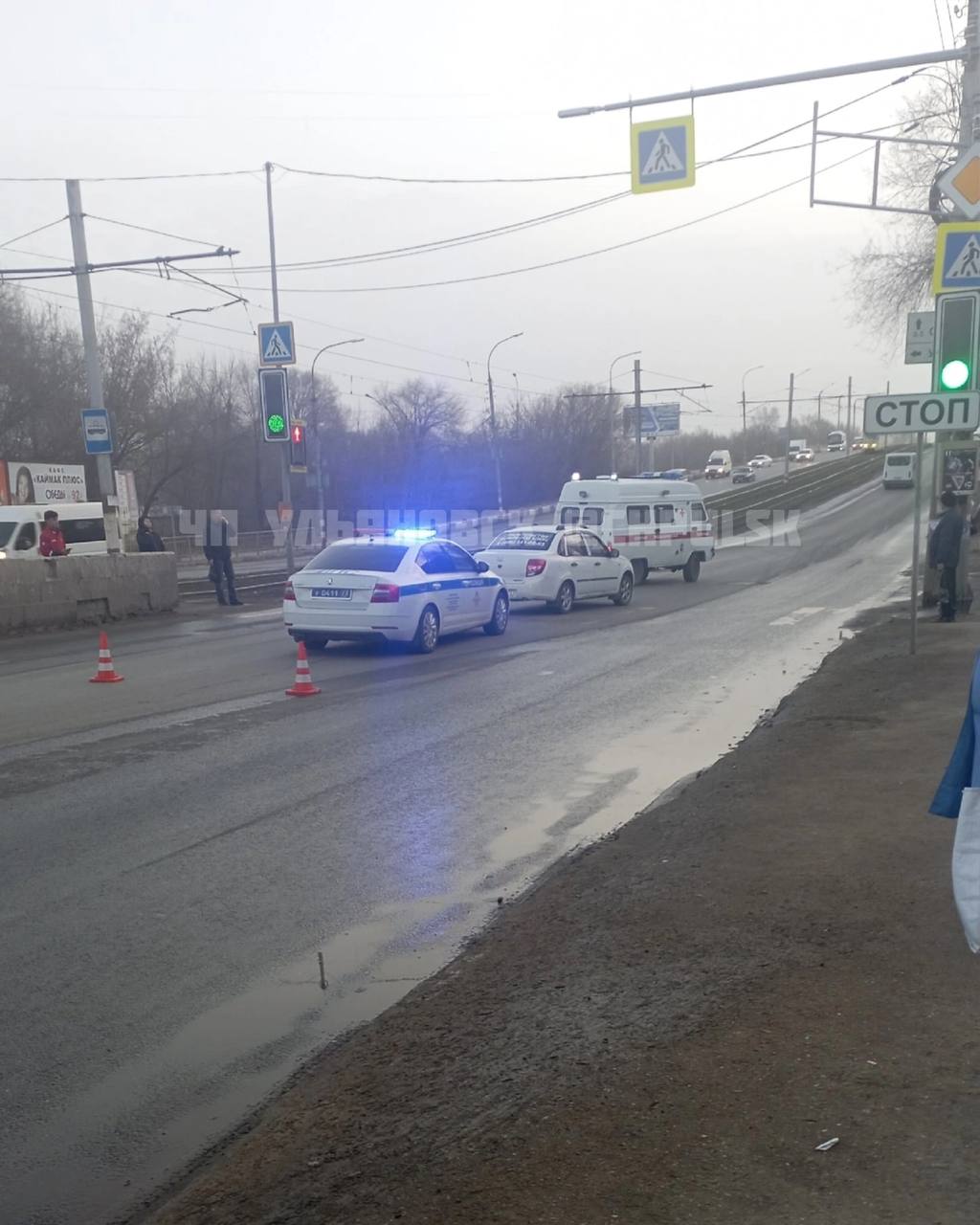 Водитель “Гранты” сбил пешехода на Рябикова: фото Улпресса - все новости  Ульяновска