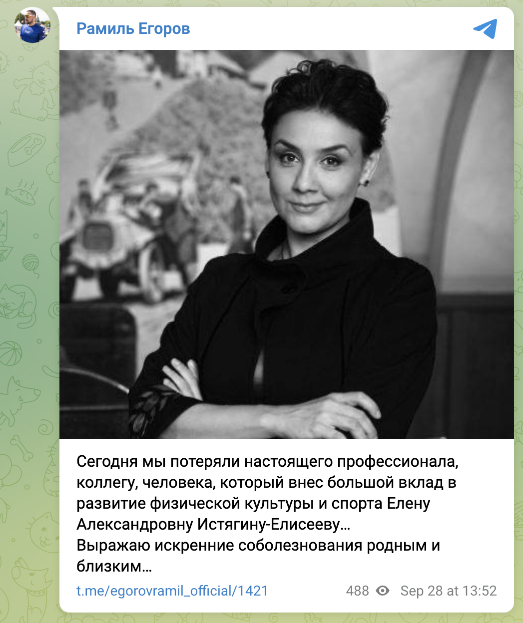 Поднялась температура, вызвали скорую”. Скончалась директор  Государственного музея спорта Елена Истягина–Елисеева Улпресса - все  новости Ульяновска