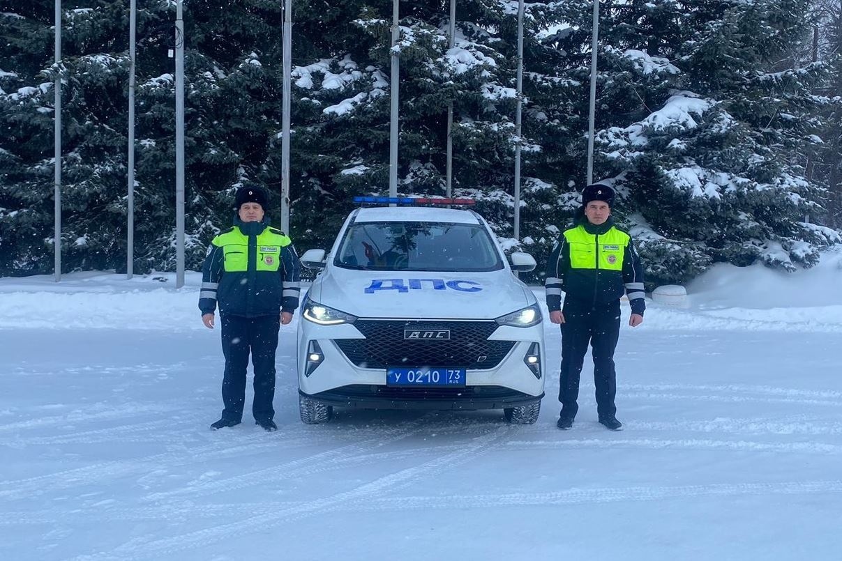 Сотрудники ГИБДД помогли девушке вытащить автомобиль из кювета Улпресса -  все новости Ульяновска