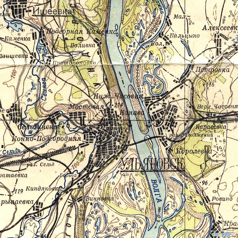 Карта ульяновской области 1949 года