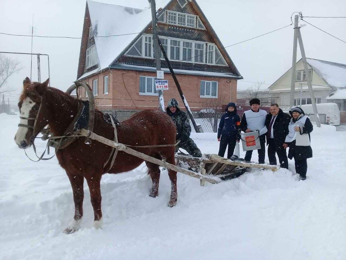 В мелекесском селе избирательным участком стала гужевая повозка. Фото  Улпресса - все новости Ульяновска