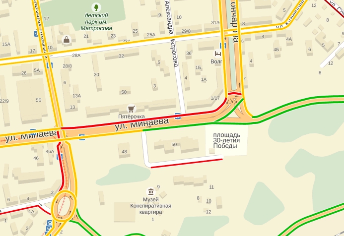 Перекресток минаева и железной дивизии схема проезда